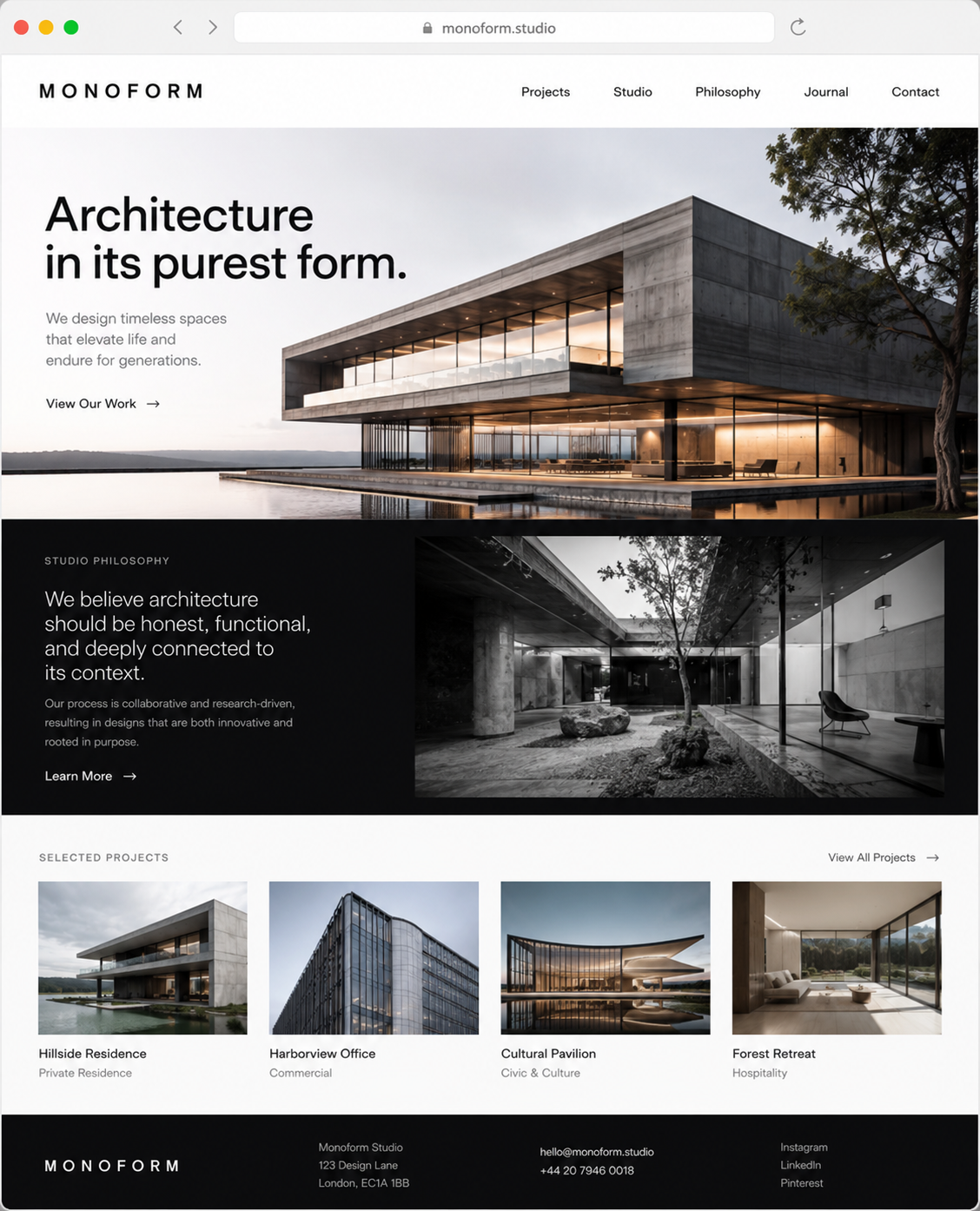 Architecture Studio website preview